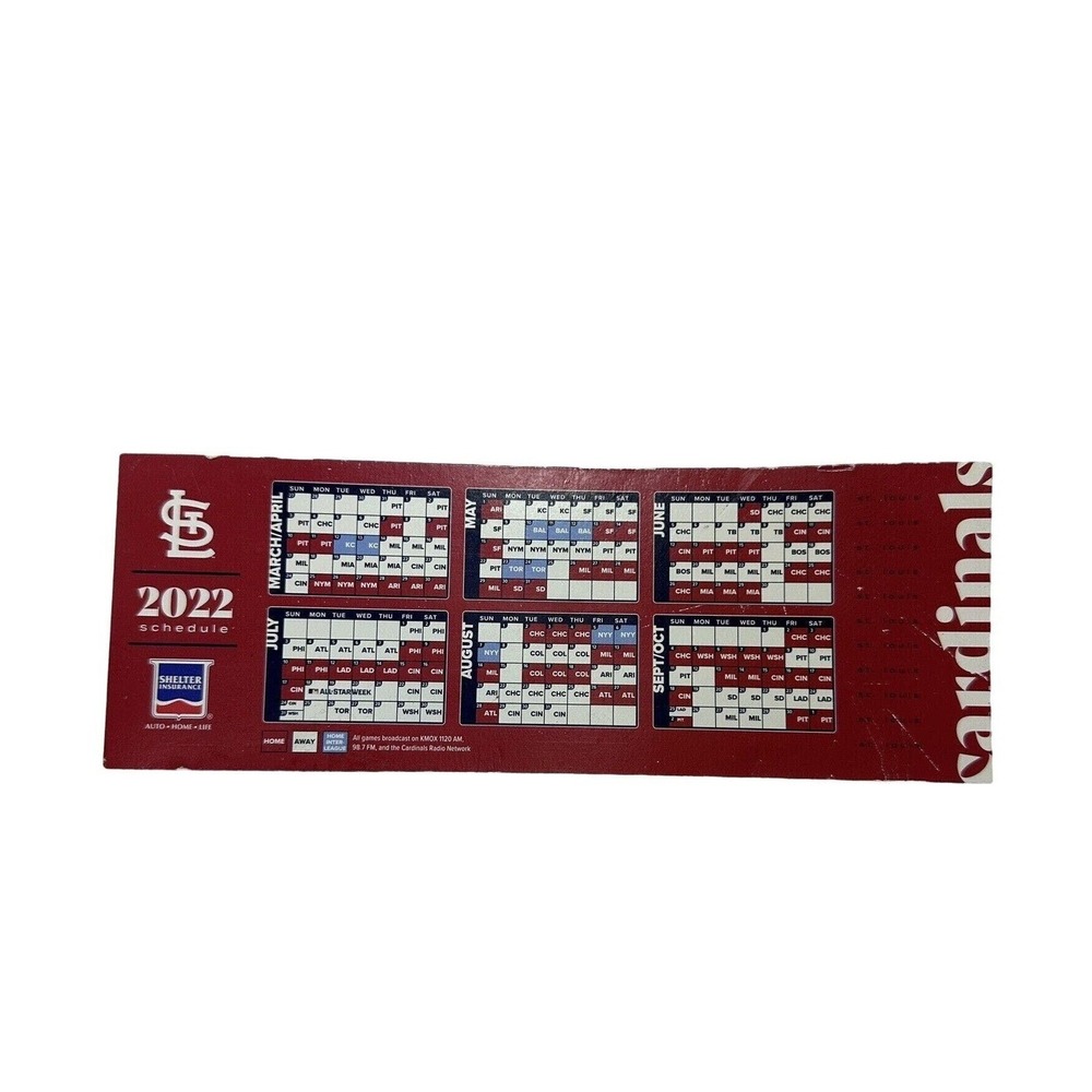 St Louis Cardinals 2022 MLB Magnetic Season Schedule‎ Red White 8.5x3.5 Inch